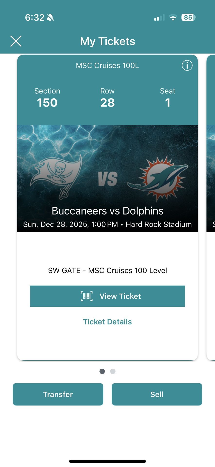Tampa Bay Bucs At Miami Dolphins