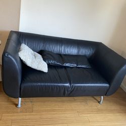 Black Leather Sofas – Set of 2 – $150