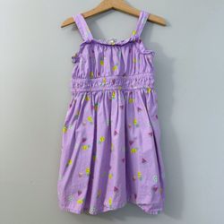 Cat & Jack Purple Fruit Print Dress Size XS (4-5) Girls Dress