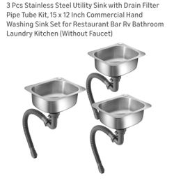 COMMERCIAL STAINLESS STEEL SINK SET(3PCS)