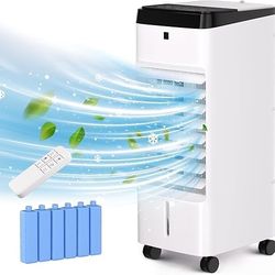 Swamp Cooler, Windowless Portable Air Conditioners with Oscillation, Evaporative Air Cooler with Remote,12H Timer, Air Cooler Fan with 3Modes&Speeds f