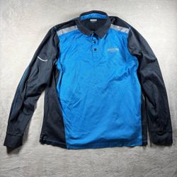 Amazon Men's Size XL Blue Reflective Uniform long sleeve t shirt Button up