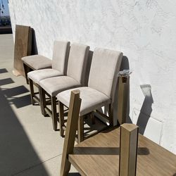 Large dining table with chairs and bench
