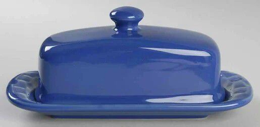 Longaberger Woven Traditions Colbalt Cornflower Blue 1/4 Pound Covered Butter Dish