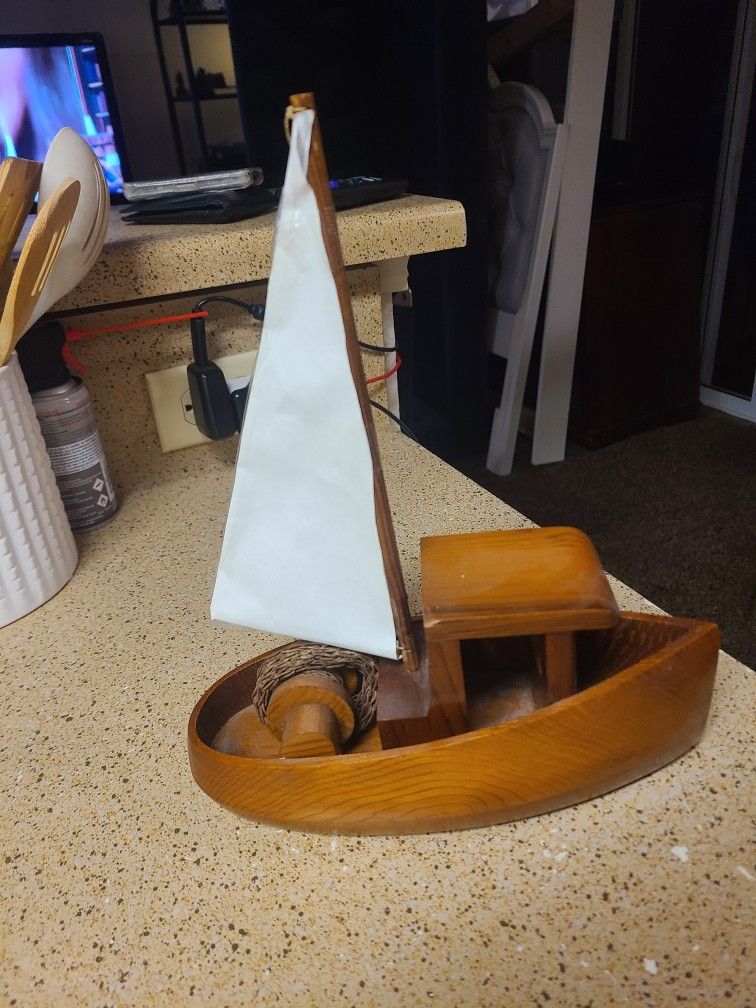 Mini Wooden Sailboat