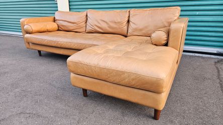 FREE DELIVERY!!! Article "Sven" Leather Sectional Couch ($3K Retail...50% OFF!!!)