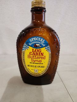 Log Cabin Bicentennial Flask Syrup Bottle 1776