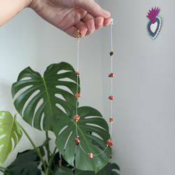Red Jasper Invisible Floating Necklace 