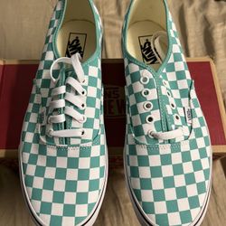 Brand new Teal Checkerboard Vans Authentic 