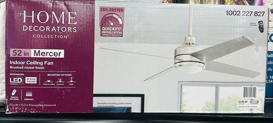 Home Decorators Collection Mercer 52” Indoor Ceiling Fan – New in Box