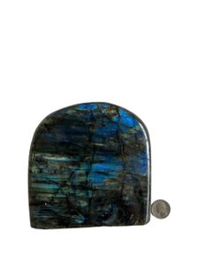 Polished Free-Standing Labradorite Slab - High Blue Flash Crystal Specimen