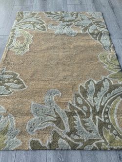 Floral 5x7 Beige Green Blue Floral Paisley Area Rug