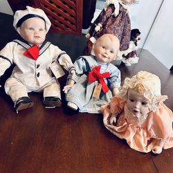 Yolanda's Picture-Perfect Babies Porcelain Doll Collection - 3 collectible set
