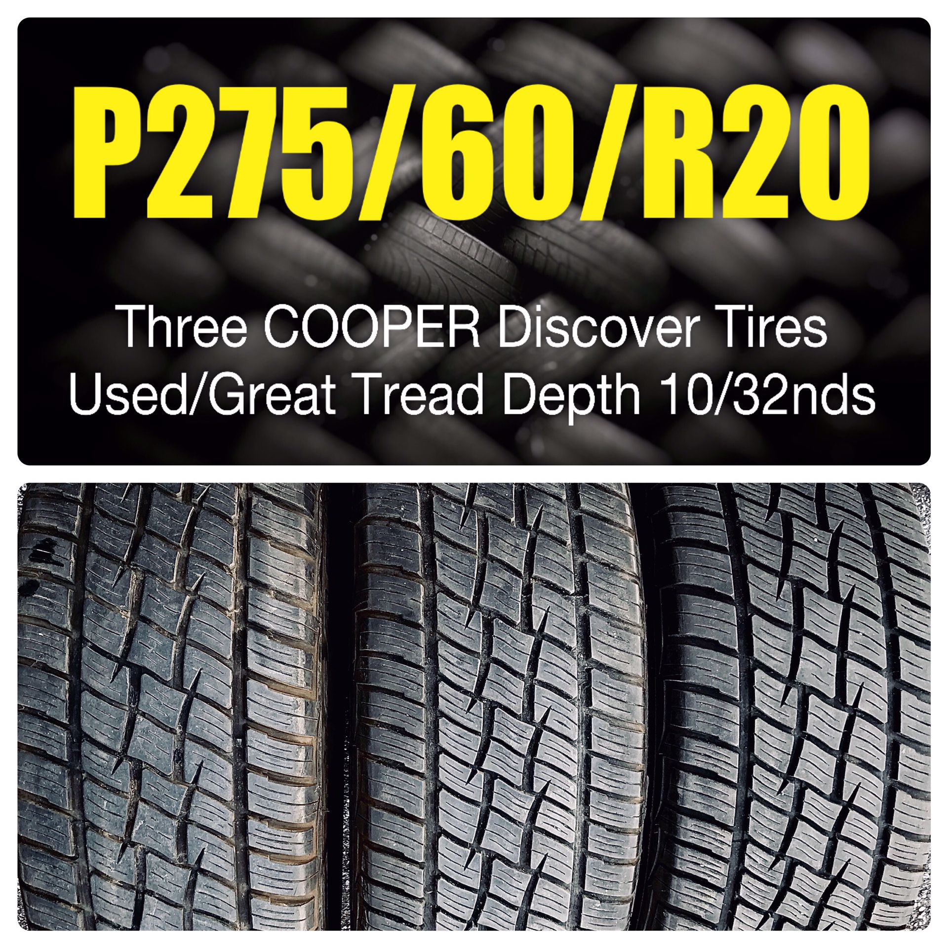 P275/60/R20 Three COOPER Discover Tires