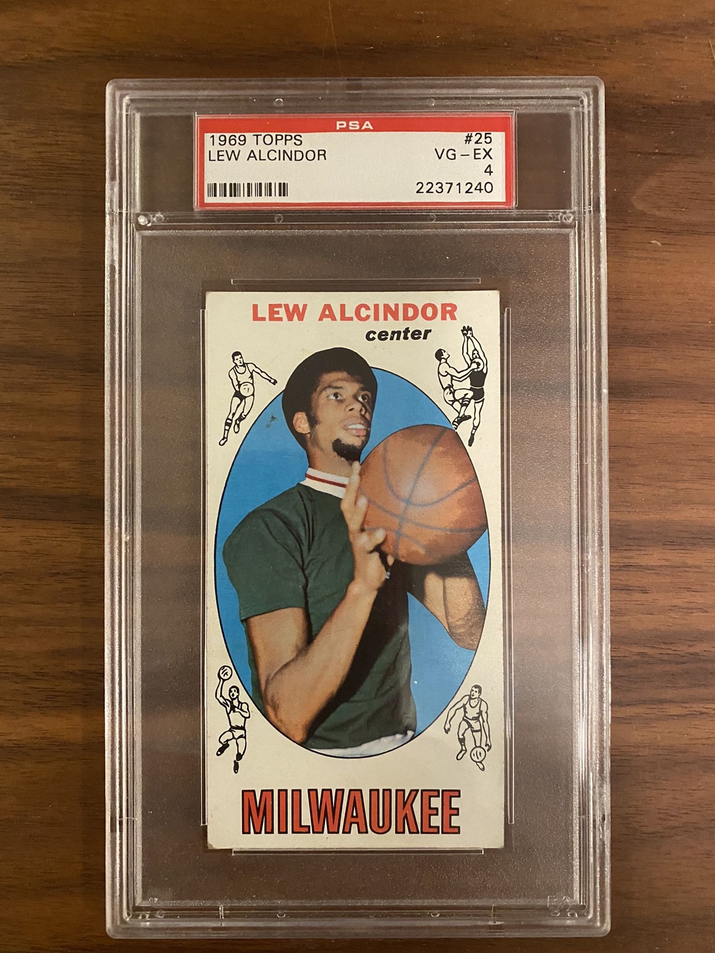 1969 Topps  # 25 Lew Alcindor Rookie card. Professionally Graded PSA4 