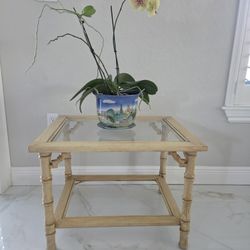 Vintage MCM Bamboo Side Table
