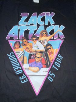 Saved By The Bell Cast Convertible ZACK ATTACK Summer 93 Tour Shirt LARGE