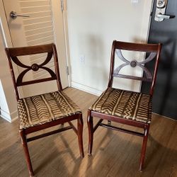 Antique Regency mahogany side chairs - pair, circa 1840s