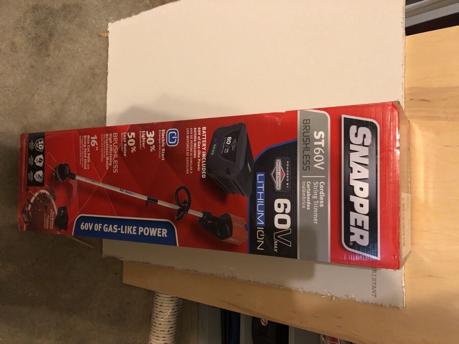 New: snapper 60V battery string trimmer