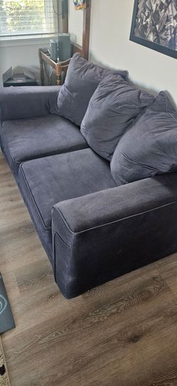 Navy Blue Fabric Loveseat