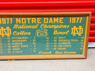 Notre Dame football poster 1977 banner