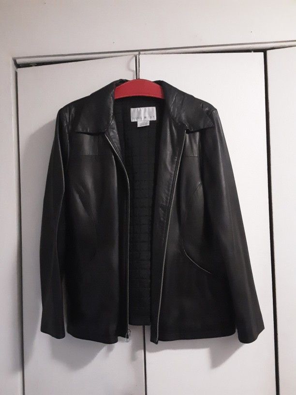 Ladies Jackets Nine West Jakke Women's Nine West Black Leather Jacket