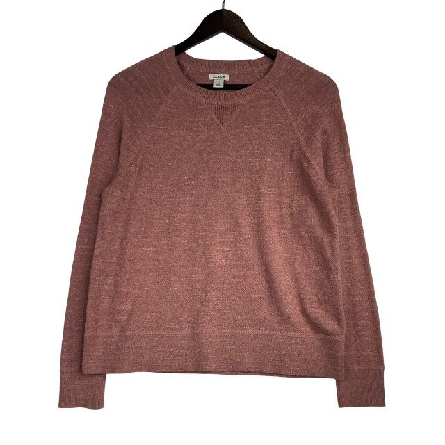 L.L.Bean Women's Pink and Burgundy Sweatshirt Sz Medium