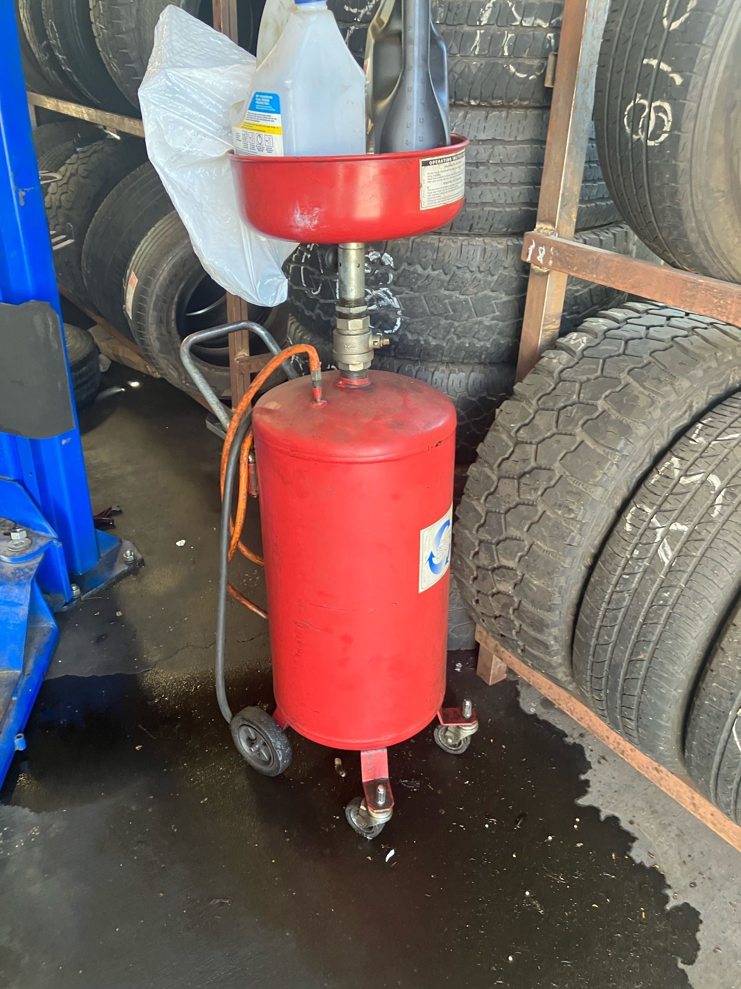 Rolling Large Automotive Oil Drain Can for Sale in Phoenix, AZ OfferUp