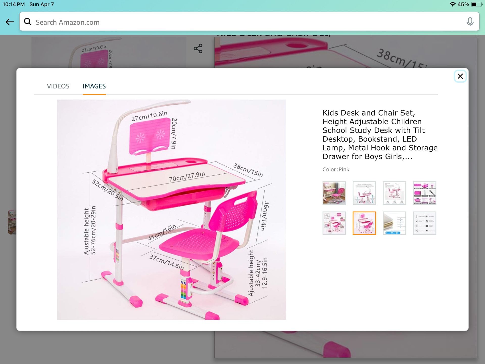 Pink And White Adjustable Desk 