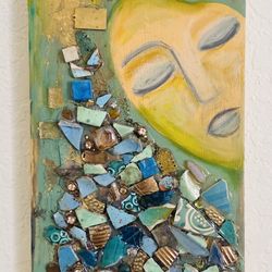 Original And Signed Mixed Media Art 70x20 Cm