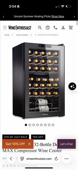Wine fridge - wine enthusiast dual zone wine fridge 32 bottle