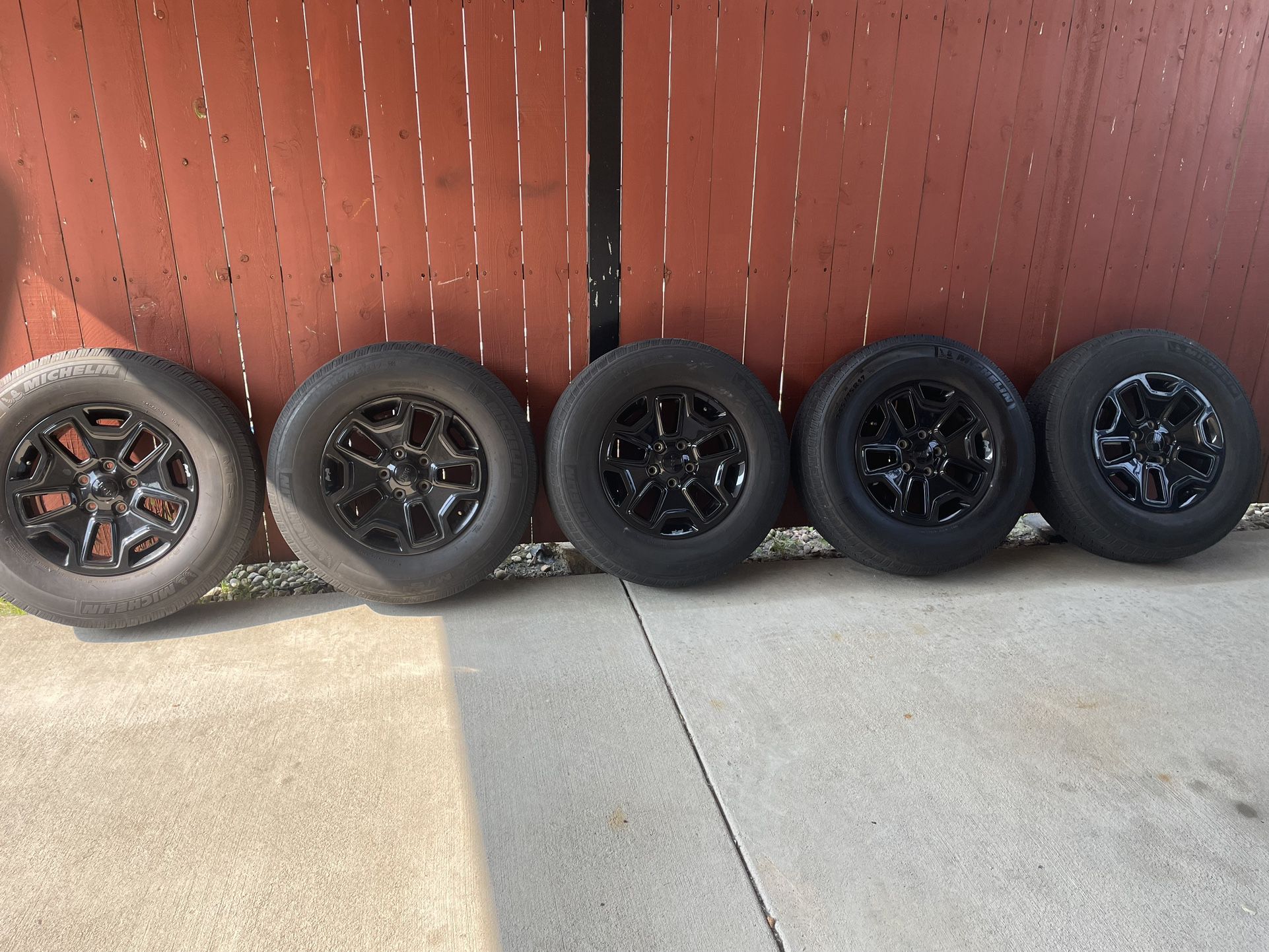 17” Jeep Willy’s Wheels and Tires  (set of 5)
