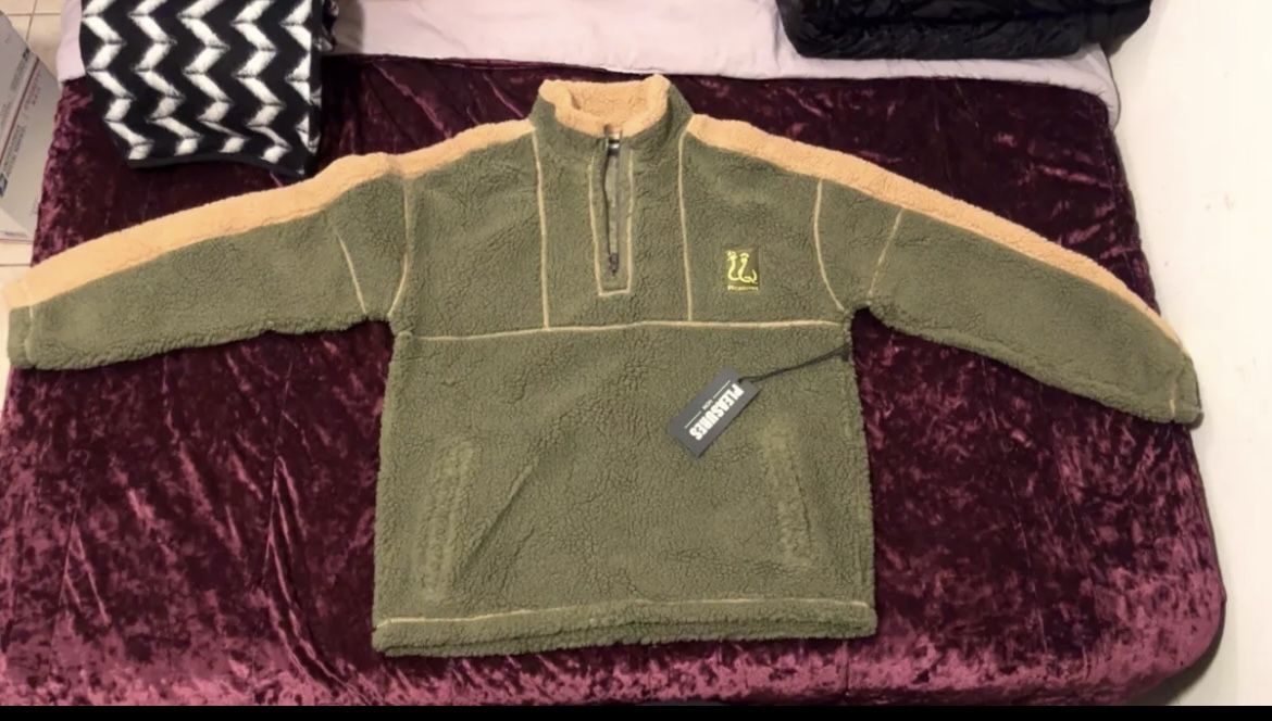 Pleasures Rewind Quarter Zip Fleece Jacket