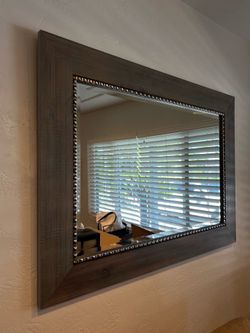 Large Framed Wall Mirror – 43” x 34”