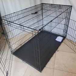 Brand New 48" Xxl'XXL Dog Crate  Up To 125 Lbs 2 Doors With Tray $100  Folding Dog Cage Animal Kennel Jaula De Mascota/ Add A 48" Crate Bed $20 