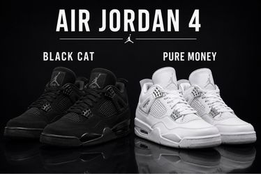 Jordan 4 AJ4 Black Cat & Pure Money - Men’s Shoes