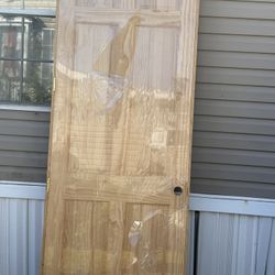 Puerta De Seis Paneles Sólida, Interior Y Exterior Altura 99 × 371/2 De Ancho