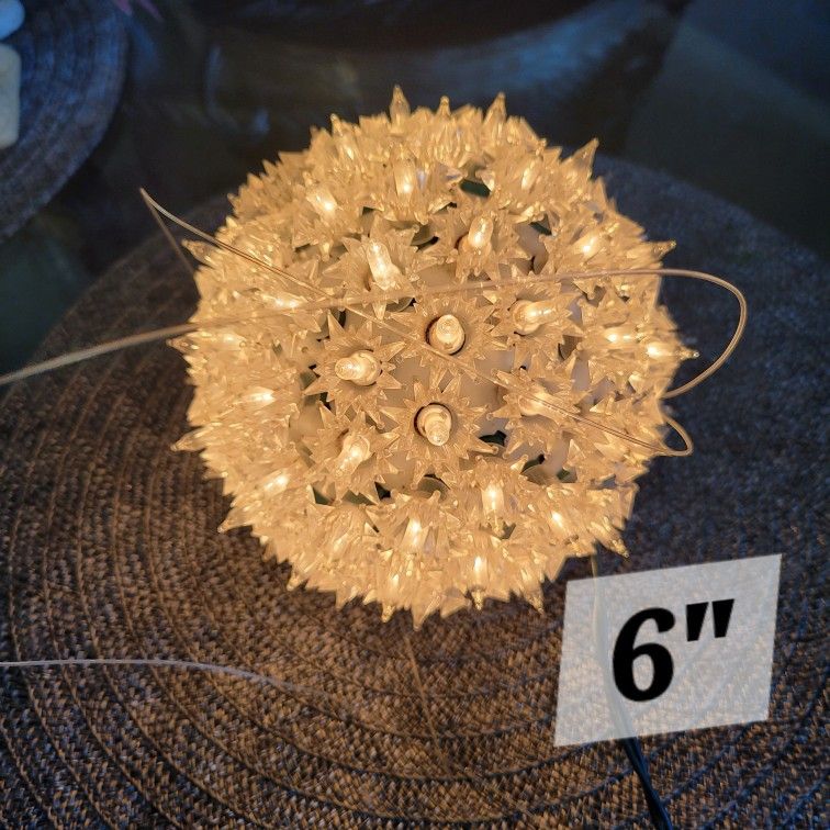 Light Up Christmas Ball. Only Half Lights Up. Hangs. May Just Need A Bulb Replaced. 