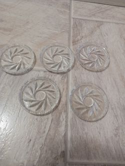 Set Of 5 Glass Drinking COASTERS