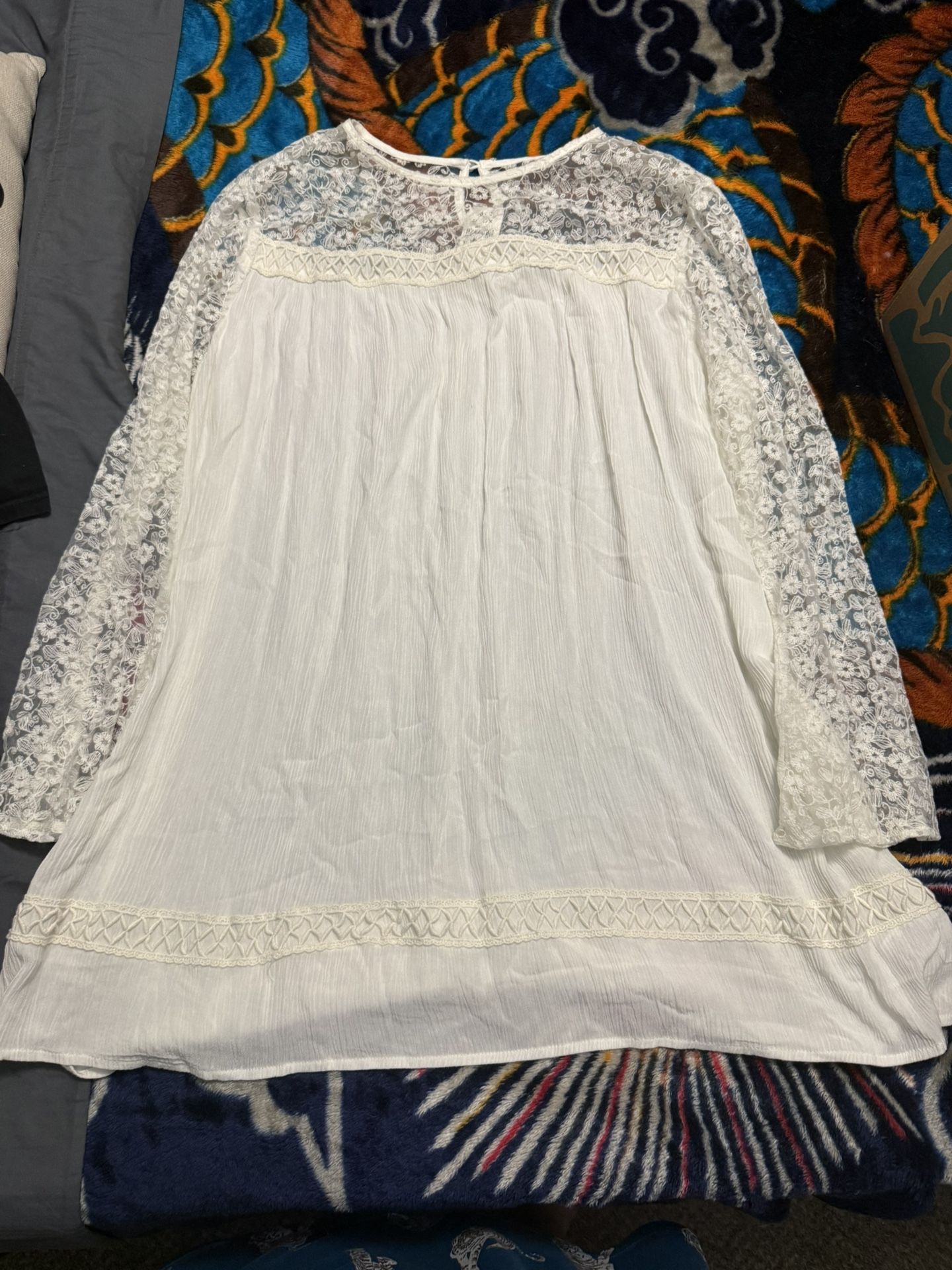 Indigo Soul White Lace Tunic Dress