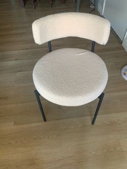 Ivory plush dining chair
