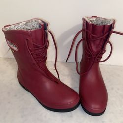 Bogs Amanda Plush Waterproof Calf HiChelsea Boot Slip On Burgundy -25C Women’s 7