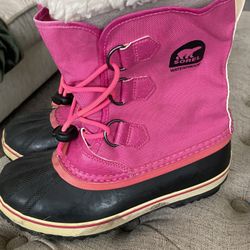 Sorel Kids Pink Sz 3 Rain Snow Boots 