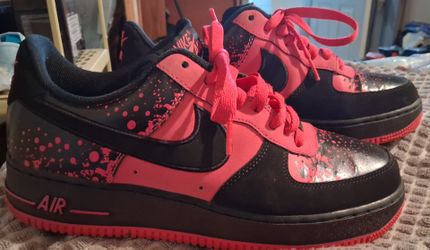 Nike Air Force 1 Black Pink Splatter Sneakers
