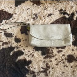 Cream Coach wrist purse