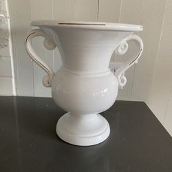 White Double Handled Vase