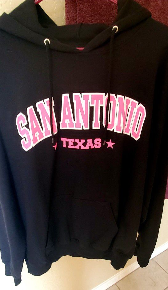XL Black San Antonio Texas Heavy Hoodie Sweatshirt