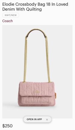 Coach- Mini Pink Elodie denim Quilting Bag