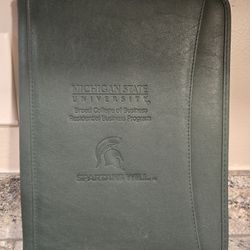 Official MSU branded zip-up padfolio from the Broad College of Business