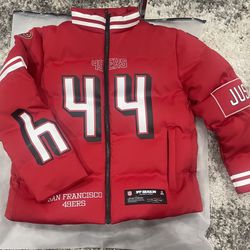Unisex Kyle Juszczyk Scarlet San Francisco 49ers Off Season x NFL Player Puffer Jacket